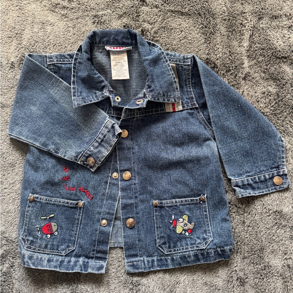 Kids Denim Jacket with Embroidered Pockets